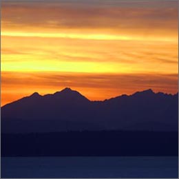 Olympic Mountains Sunset